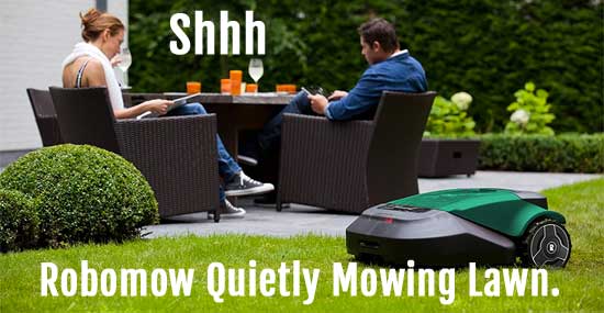 Low Noise Robot Lawn Mower Cuts Grass Quietly